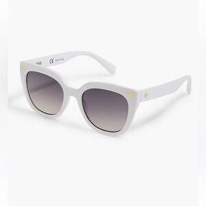 🆕J. Crew - Tortoise Sunglasses with Gold Heart Detail, White, NWT & Bag
